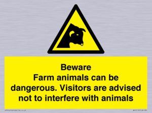Beware Farm animals can be dangerous. Visitors are advised not to interfere with animals